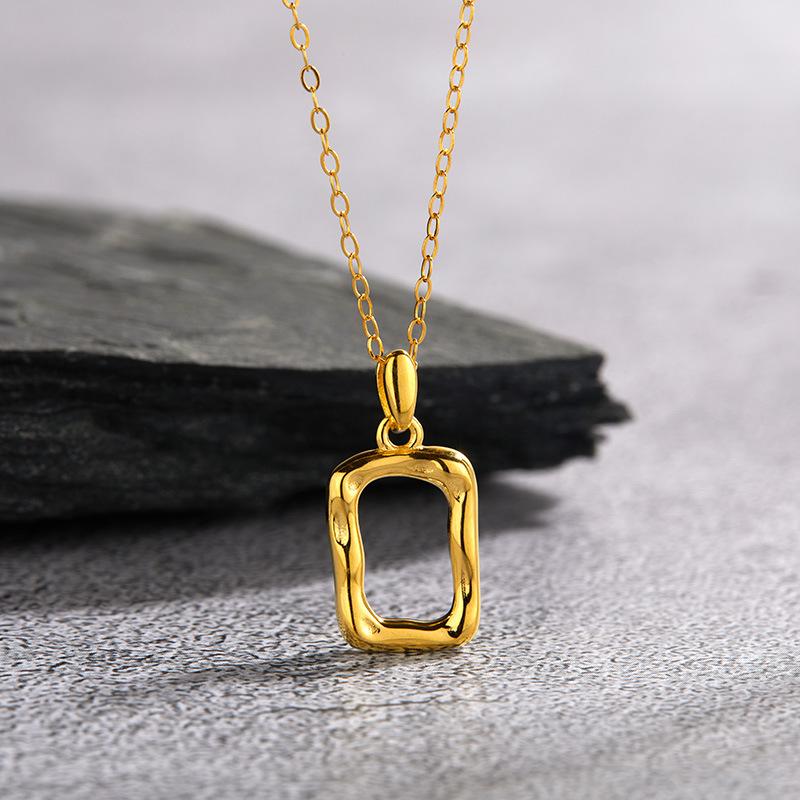 Серебряный кулон S925 с цветным камнем, женская мода, простой, с неровной текстурой, французская художественная рамка, подвеска