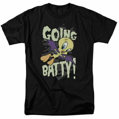 26 Looney Tunes Going Batty Футболка Мужская Лицензионный Мультяшный Мерч Птичка Твити Черная Унисекс Футболка