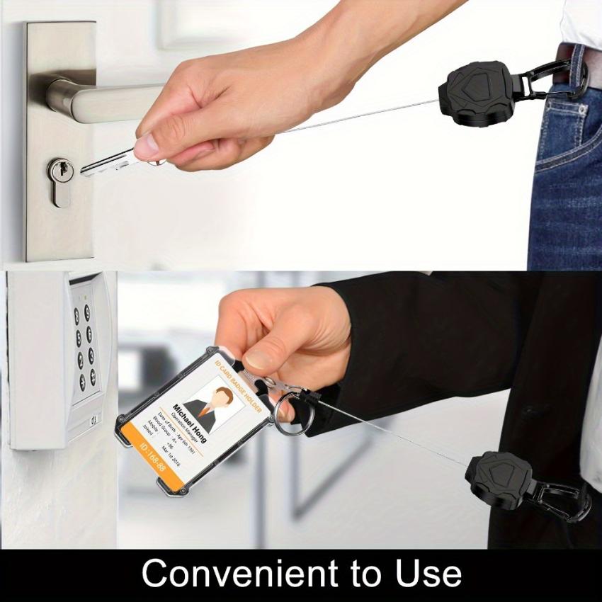 1шт. Выдвижная тяжелая катушка для бейджа с держателем идентификационного бейджа. Тактический держатель удостоверения личности. Вертикальный держатель удостоверения личности с карабином. Брелок для бейджа.