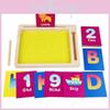 Wooden Sand Art Board Educational Toy For Kids With Letter And Cards Number