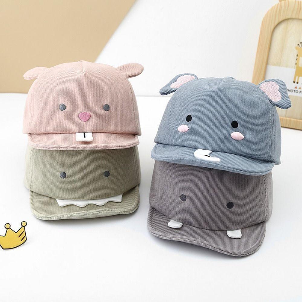 Soft Brim Baby Baseball Hat Cute Animal Kids Sun Hats Sunshade Cartoon Infant Peaked Cap Girls