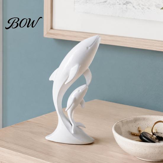 Whale Art for Nursery Decor 3D Printed Ornaments, Mother And Child Figurines, Modern Minimalist Double Sculpture Home Office Decorative Figurine