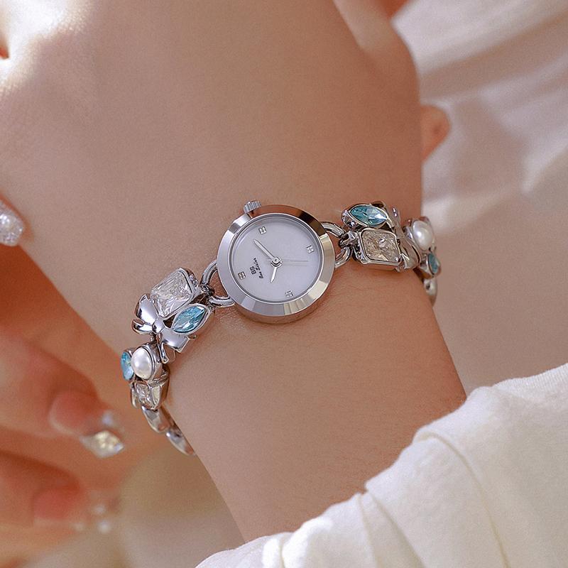 Women Bracelet Watches Top Brand Luxury For Ladies Wrist Watches Rhinestone Unique Design Elegant Watchband Gold Female Clock