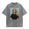 Doll Party Meme Graphic Meme T Shirts Unisex Women Short Sleeve Gothic High Street Tshirt Vintage Washed  Cotton Loose T Shirt
