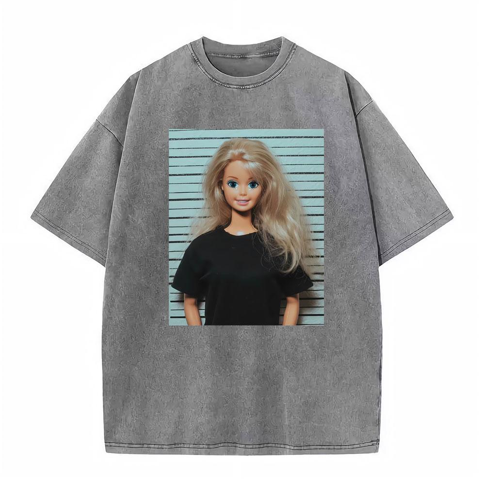 Doll Party Meme Graphic Meme T Shirts Unisex Women Short Sleeve Gothic High Street Tshirt Vintage Washed Cotton Loose T Shirt