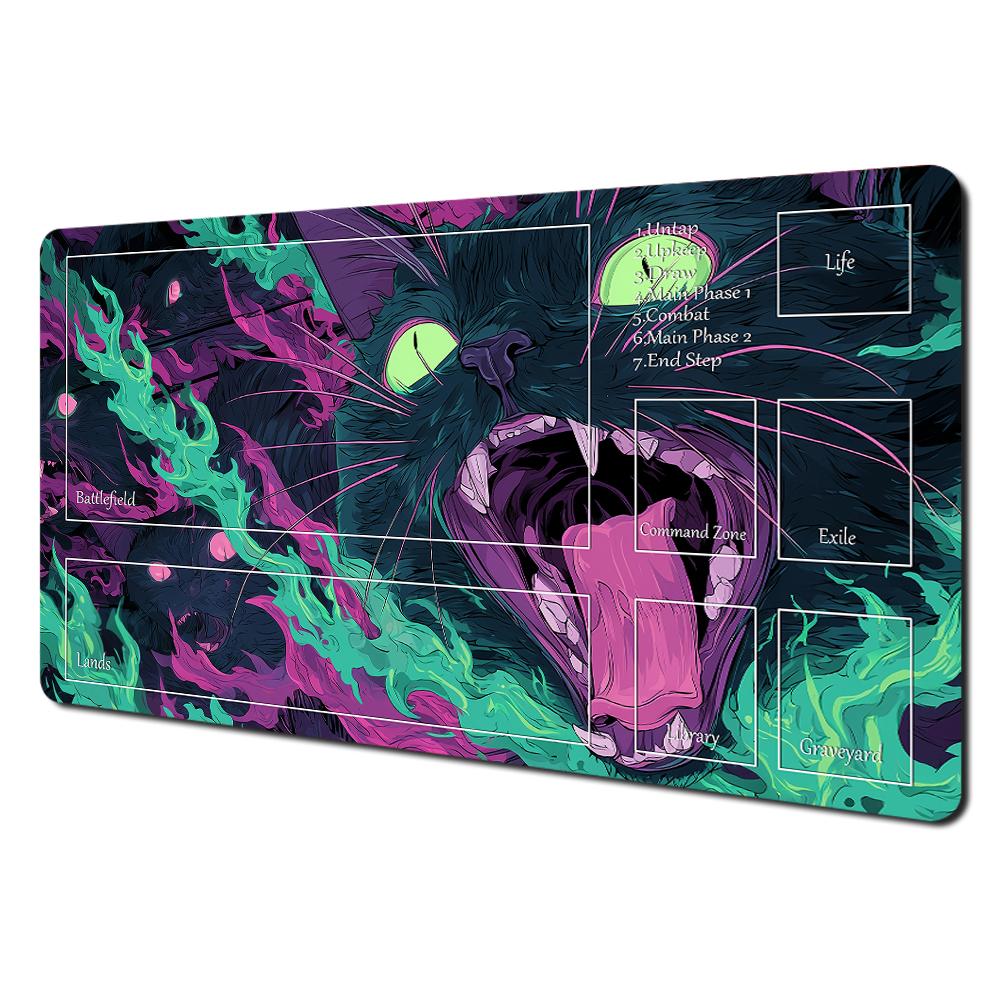 Magic Card Playmat Mtg Playmat Rabbit Archer Raccoon Nonslip Stitched Edge Gathering Gaming Mats Tapete Magic Mtg Card Pad