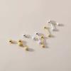 925 Sterling Silver Simple Matte Beads Threaded Beads Stud Earrings for Women Simple Party Jewelry Accessories