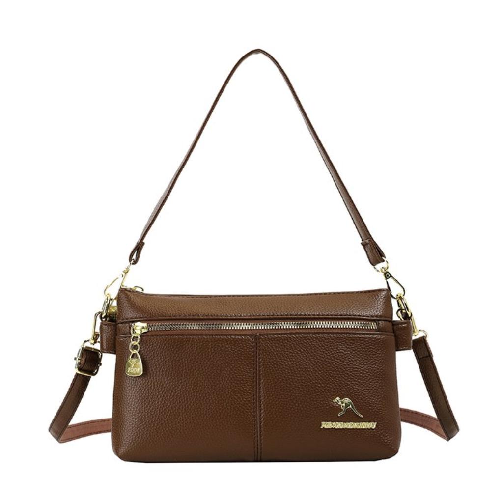 Xeie Thuk Crossbody Bag Unisex PU Leather Multi Compartment Daily Commute