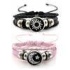 Sun Moon Couple Bracelet Luminous Knitted Hand Chain Punk Leather Bracelet  Gift
