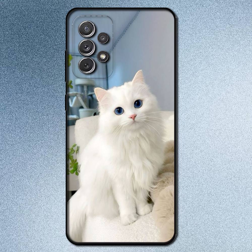 Милый Кот Забавный Чехол Для Телефона Для Samsung S25,S24,S21,S22,S23,S30,Ultra,S20,Plus,Fe,Lite,Note,10,9,5G Черный Чехол