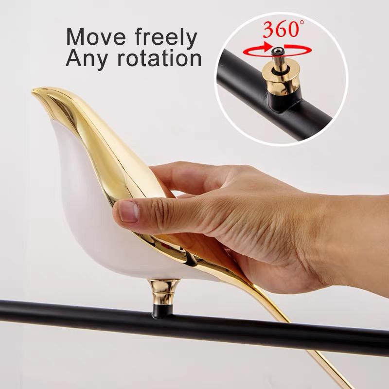 Touch Switch ON/OFF LED Wall Lamps for Bedside Bedroom Gold Silver Magpie Bird LED Wall Lights Wall Sconce for Corridor Aisle