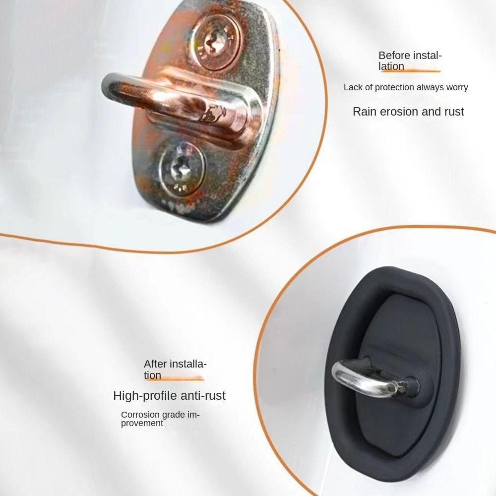 Silent Accessories Car Door Lock Buckle Protection Cover Black/White Protective Cover  Car