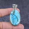 Natural Tibetan Turquoise Gemstone 925 Sterling Silver Gift Pendant 2.29" T9z28