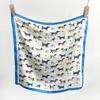 1116 Summer New Cartoon Dog Printed Small Square Scarf Cute Head Scarf Chest Wrap Versatile Korean Silk Scarf Scarf Scarf