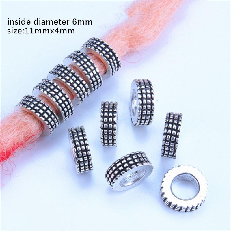 Набор из 5 серебристых металлических аксессуаров для волос с замысловатыми узорами для косичек и дредов