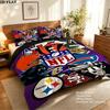 National Football League Pattern Bedding uilt Set uilt Cover Pillowcase Home Decoration Birthday Gift (1 * duvet cover + 2 * pillowcase without core)