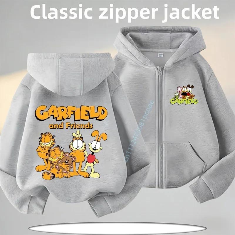 Детская толстовка с капюшоном на молнии Garfield Cat