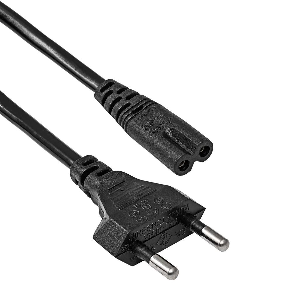 Kabel zasilający do PC ósemka Akyga AK-RD-02A IEC C7 - CEE 7/16 Europlug 3.0m
