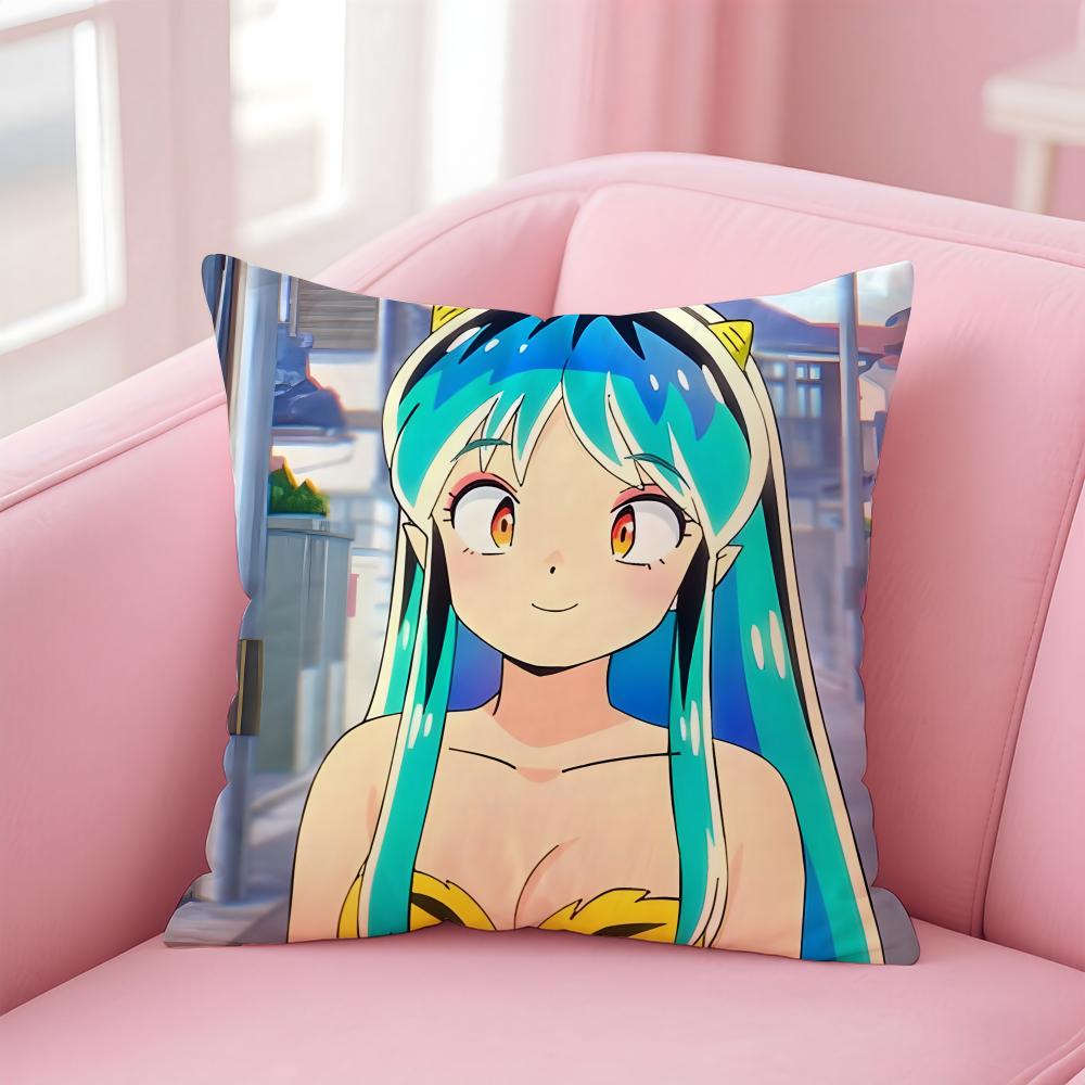 uUrusei Yatsura Pillow Anime Manga Cushion Cover Pillow Case Soft Friendly Fabric Concealed Zipper