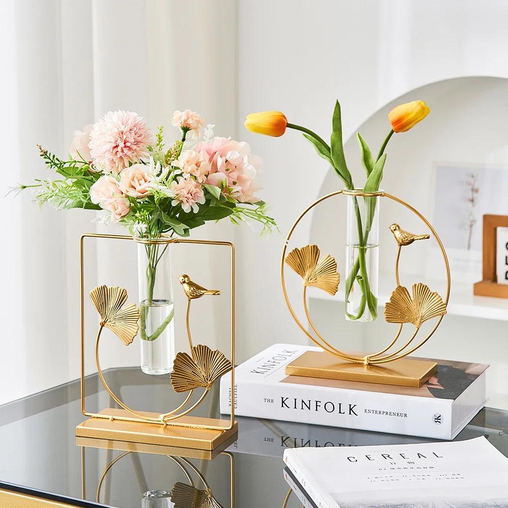 Креативное железное искусство в форме листьев гинкго гидропонные аксессуары для дома, гостиной, рабочего стола, волшебного сада, домашнего искусства, ремесел