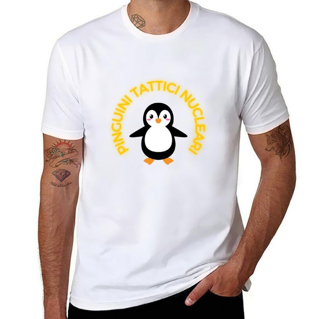 Pinguini Tattici Nucleari Stickers Tshirt Plus Size All Match Tee Shirt