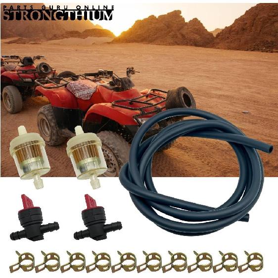 ШЛАНГ ТОПЛИВНОЙ МАГИСТРАЛИ STRONGTHIUM 1/4 ДЮЙМА С КОМПЛЕКТОМ ХОМУТОВ, КЛАПАНОВ И ФИЛЬТРОВ, СОВМЕСТИМЫЙ С МАЛЫМИ ДВИГАТЕЛЯМИ BRIGGS & STRATTON, CRAFTSMAN, MTD, KAWASAKI, KOHLER