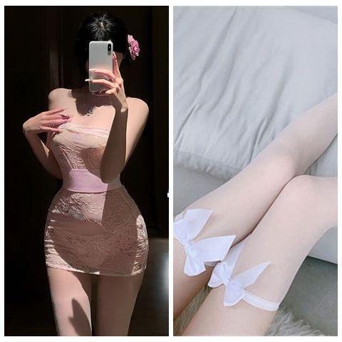 Tube top embroidery print perspective kimono suit sex underwear sexy hip wrap uniform sex underwear