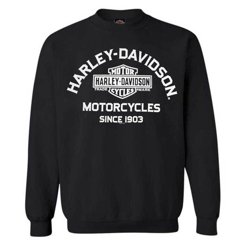 Мужская толстовка с длинным рукавом Harley-Davidson Черная Смесь полиэстера и хлопка