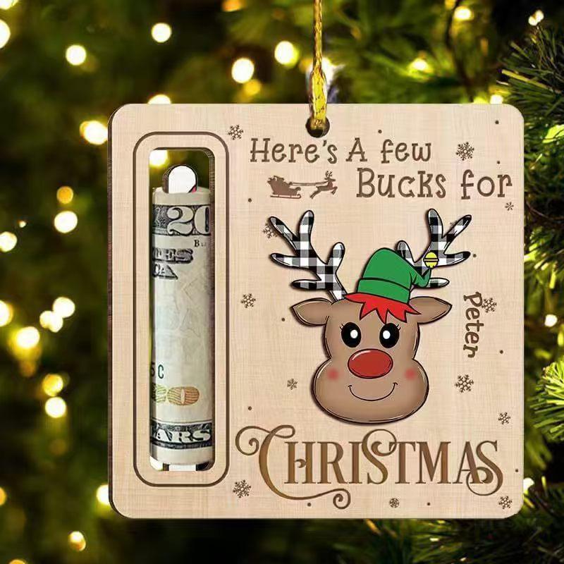 1 шт. Милый держатель для денег Рождественская елка Подарочные карты Деревянные С Новым годом