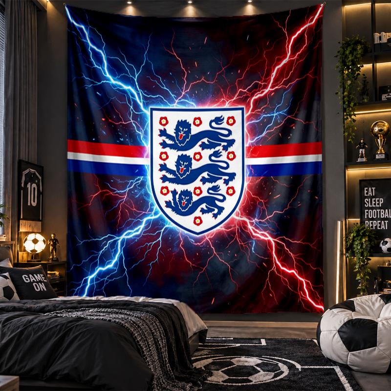 Wall Hanging Tapestry England Football Print Cloth for Living Room Bedroom Home Decor
