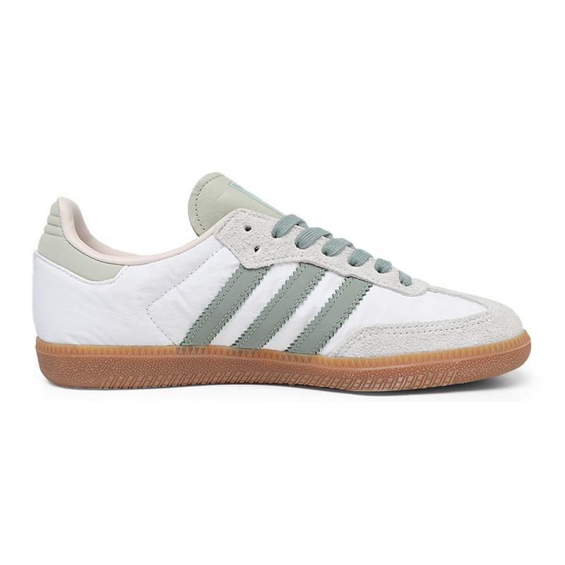 adidas Samba OG белые серебристо-зеленые женские кроссовки Cloud-White Putty-Mauve ID0492