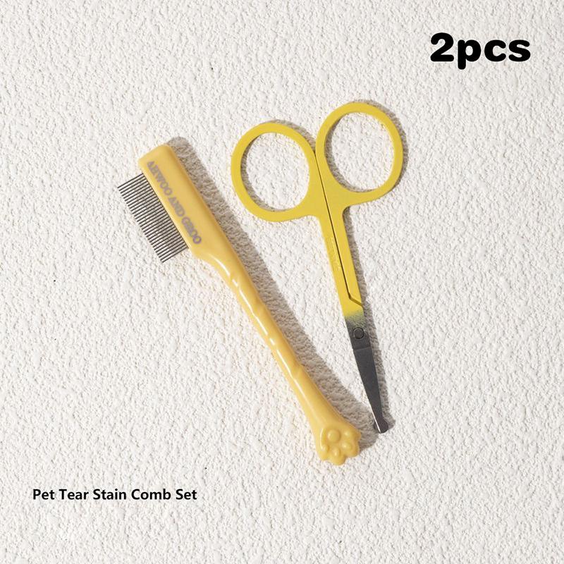 1/2 шт. Портативная расческа для глаз домашних животных, щетка для удаления слезных пятен, расческа для ухода за маленькими кошками и щенками, ножницы, инструменты, аксессуары для чистки домашних животных