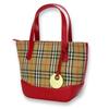 Б/у Сумка BURBERRY холст/кожа Красный бежевый Nova Check