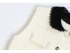Elegant French Hepburn-Style Color Block Embroidered Knit Dress with Turn-Down Collar - Spring/Summer Collection