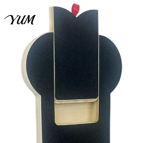 Dog Nail File Pad Scratch Board with Treat Box, Wooden Board, Bone Scratching Deck Shaped Pad, Grinder Alternative for Large Medium Small Dogs Pet