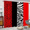 2 шт. штор с принтом красного леопарда, подходят для украшения спальни, гостиной, кухни, домашнего декора, украшения окон