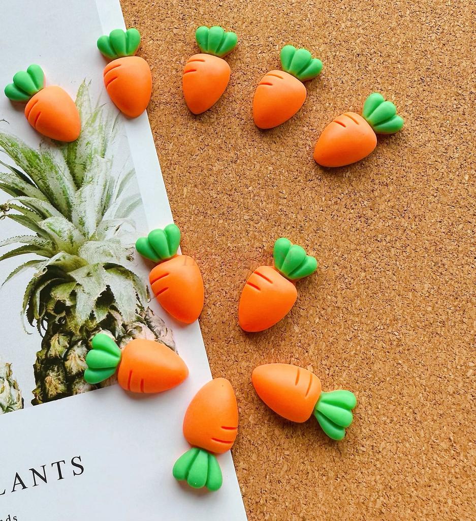 10pcs Cute Carrot Cartoon Push Pin Creative Cork Message Board Felt Cloth Nail Photo Wall Decoration