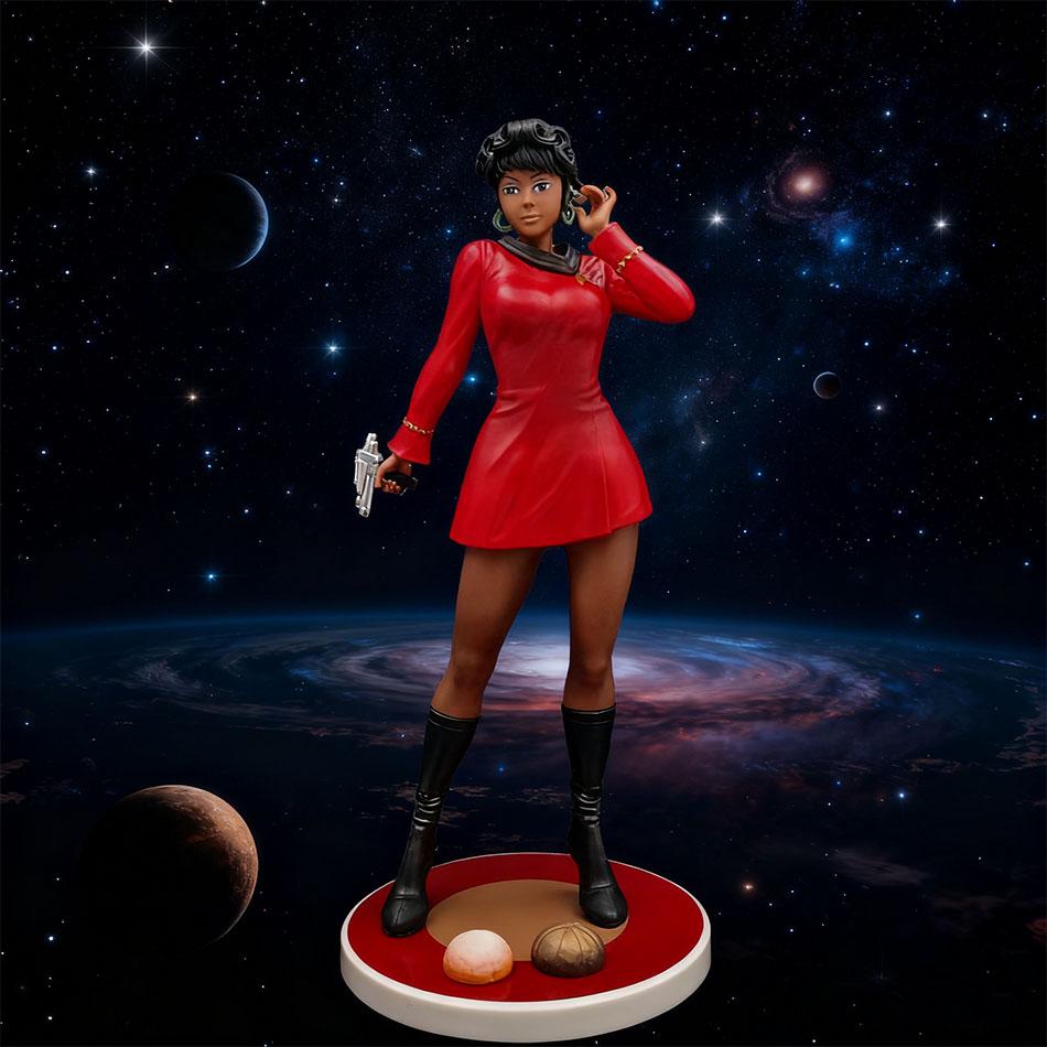 Anime Figure Star Trek communication officer Uhura StarCraft standing posture figurine desktop model ornament Christmas Toys