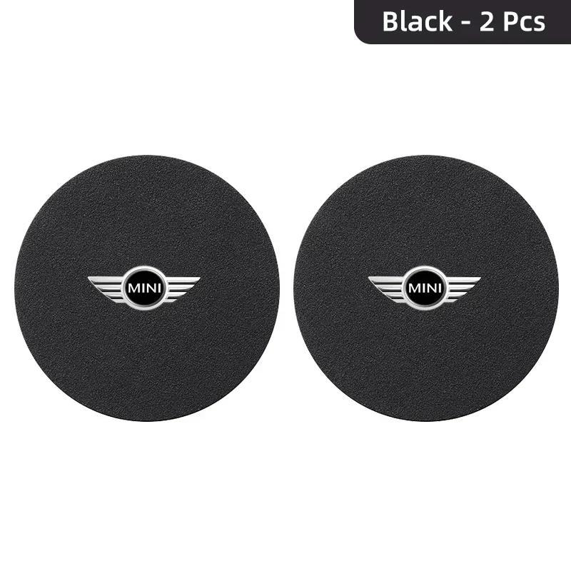 2Pcs Car Suede Coaster Anti-Slip Water Cup Pad Accessories For MINI One Cooper JCW Countryman Clubman Cabrio Paceman Coupe dymfu11