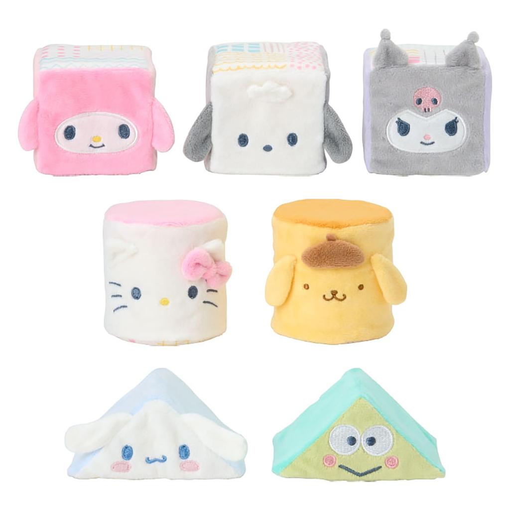 Моющиеся кубики Sanrio для малышей - Персонажи Sanrio: Хелло Китти, Моя Мелоди, Куроми, Синнаморолл, Почакко, Помпонпурин, Кэроппи - Детская игрушка, Подарок