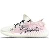 Оригинальные Yeezy Boost 350 V2 Устойчивые к истиранию Низкие Повседневные Кроссовки Унисекс Бело-розовые HQ6316(Команда401-)