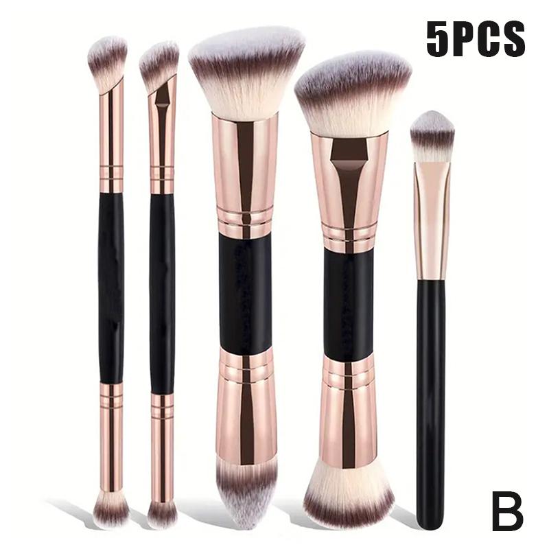 1/2/5 шт. Кисть для макияжа основы Двусторонняя Плоская/Скошенная вершина Кисть для контура Для красоты Растушевки Жидкая Пудра Консилер Крем