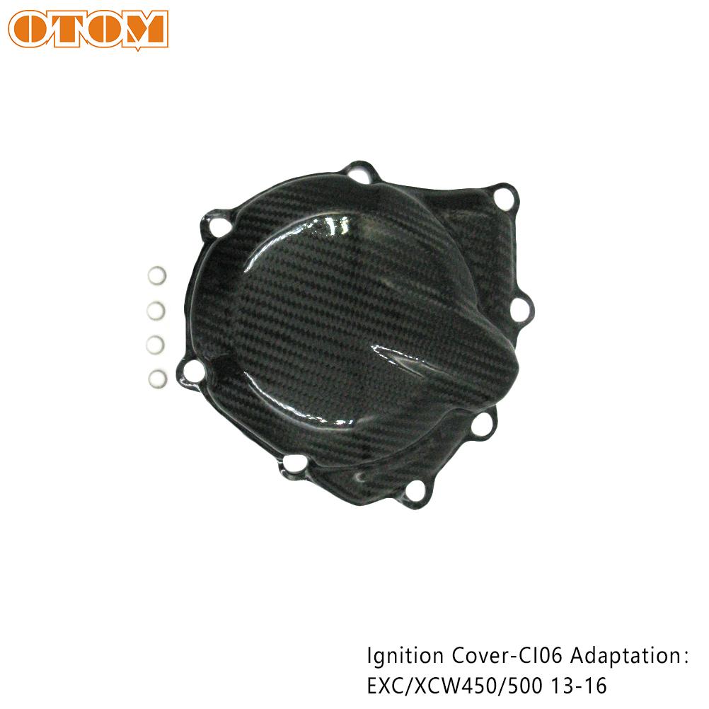OTOM Motorcycle Ignition Clutch Cover Guard Protector For KTM EXC XCF SXF XCW 450 500 Carbon Fiber Engine Magneto Stator Cover