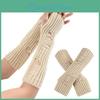 Winter Pair Gloves Fall 1 Ripped Fingerless Knitted High Elasticity Nonslip Arm Warmers Pure Color Arm Sleeves Keep Warm Windproof Cycling Arm Covers