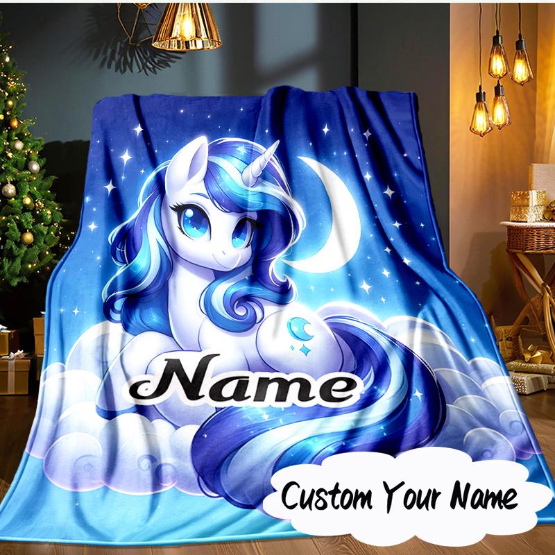 Custom Name Mythic Unicorn Dreams Blanket Ideal Bedding Blanket Perfect for Travel, Camping, Living Rooms, Offices, Sofas, Fan Christmas gift