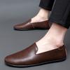 Модные мужские туфли slip on England Дышащие мужские мокасины из натуральной кожи Удобная обувь для мужчин Легкие мужские мокасины slip on