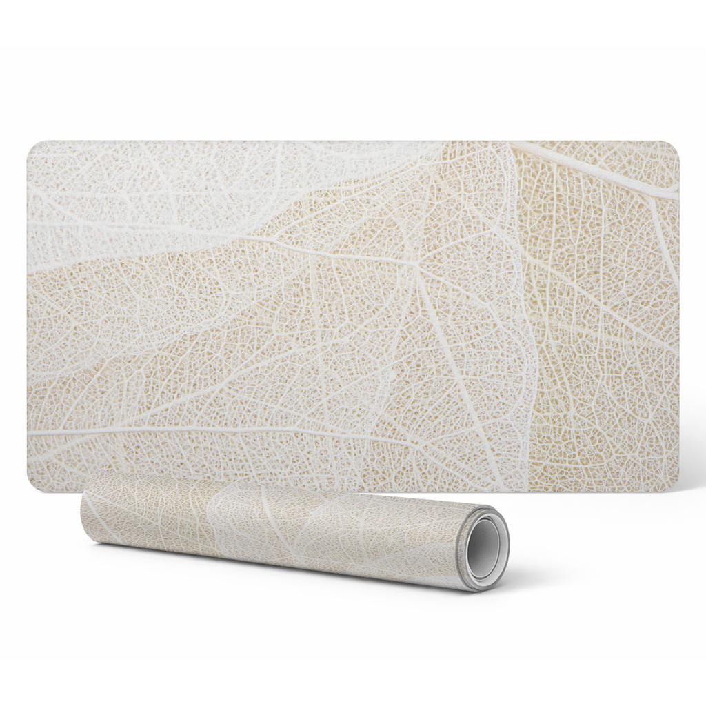 Decorative Desk Mat with a Delicate Leaf Pattern 90x45 cm