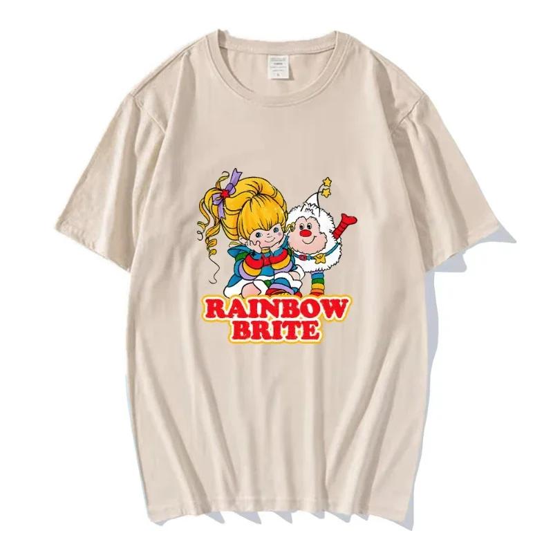 Rainbow Brite Tshirts Cartoon Print Cute Vintage Teeshirt For SpringSummer Pure Cotton Round Neck Unisex Tshirt Camisetas Tops