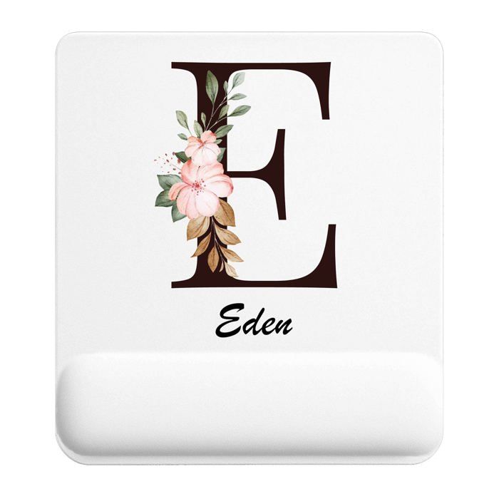 Tapis de souris - PLANETEE - Eden Lettre Fleur - 22 x 18 cm - Épaisseur 3 mm - Impression sublimation HD