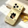 Гитара черный кот подходит для чехла на мобильный телефон Apple 15 защитный чехол, новый iPhone16/17Pro высококачественный противоударный женский